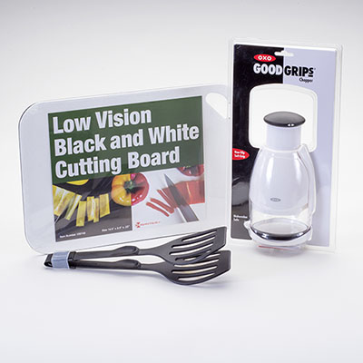 Low Vision Black and White Cutting Board